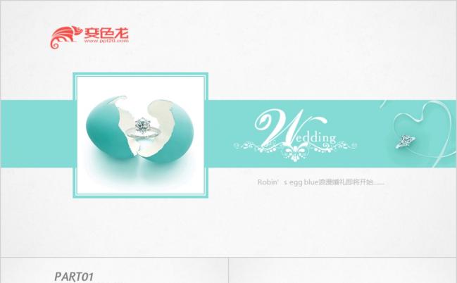 精美蒂芙尼蓝主题婚礼策划方案PPT模版缩略图