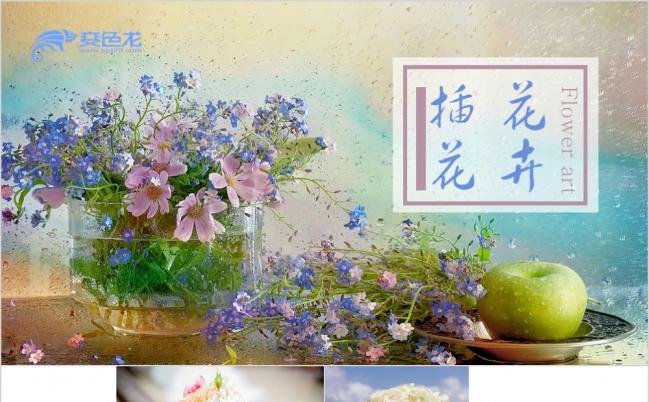 清新文艺时尚花卉艺术插花培训动态PPT模板缩略图
