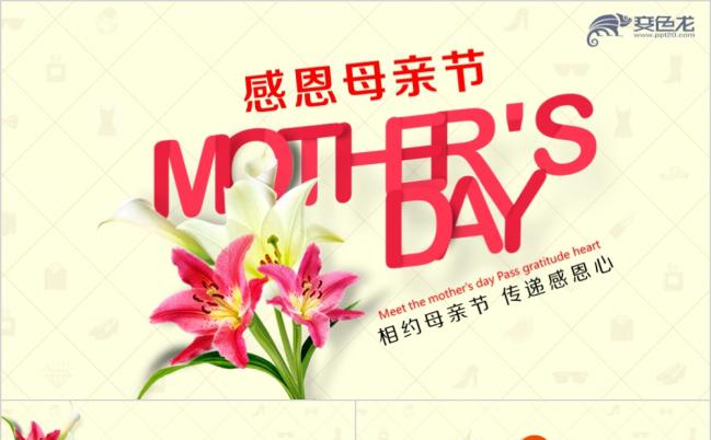 清新典雅温馨母爱感恩母亲节PPT模板缩略图