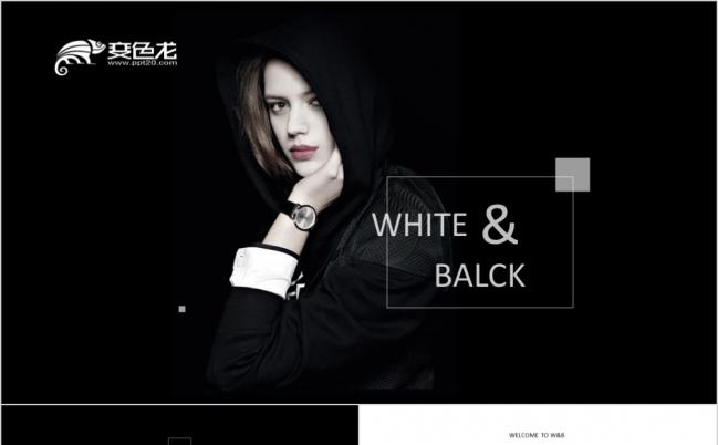 简约时尚黑白色商务汇报展示PPT模板缩略图