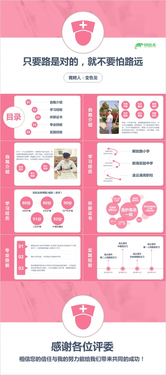 医院护士护士长竞聘简历求职简历岗位竞聘PPT模板