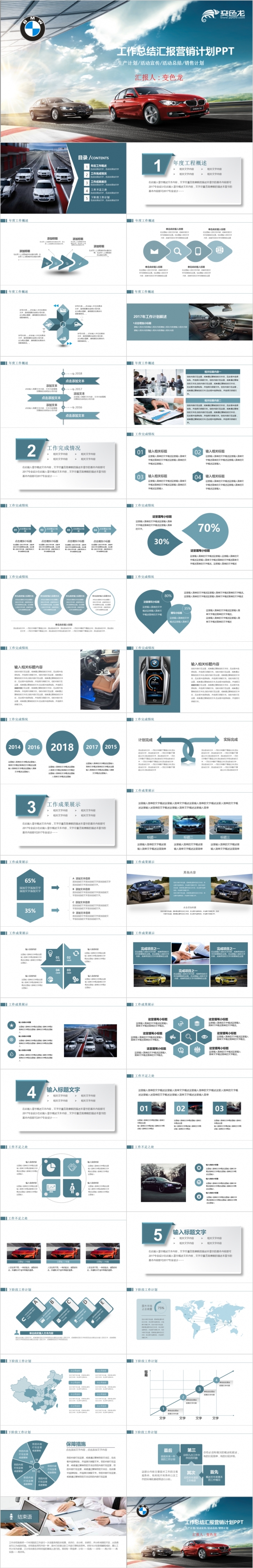 2019最新完整大气宝马汽车公司通用PPT模板
