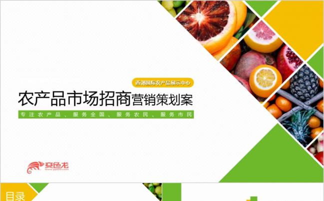 农副产品水果蔬菜项目招商引资策划绿色清新PPT模板缩略图