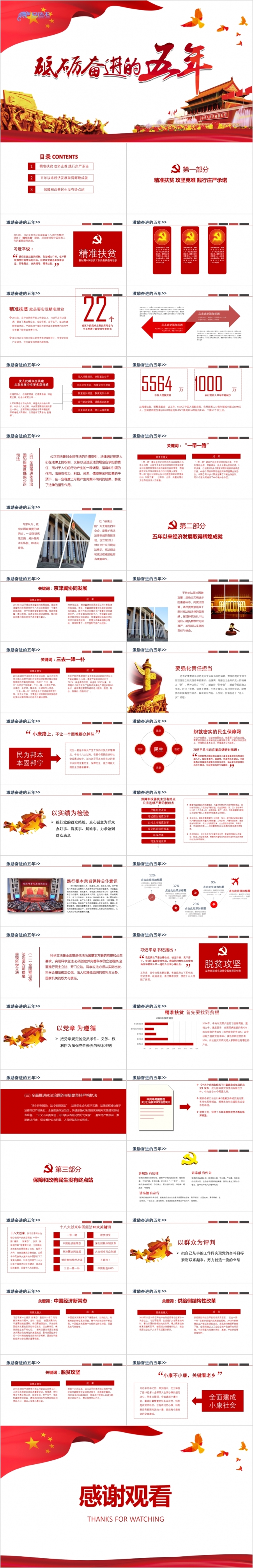 红白大气贯彻党的十九大精神解读学习培训ppt课件