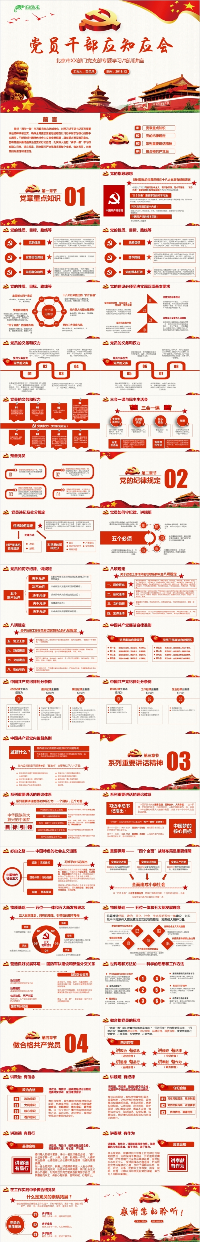 党员干部微党课学习培训讲座完整框架PPT