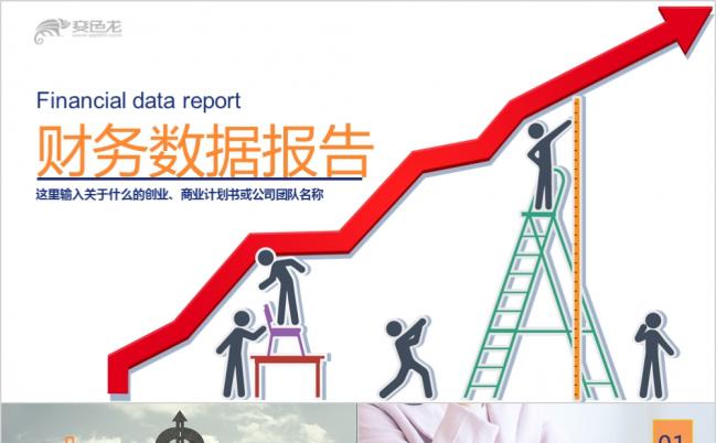 财务总结数据统计PPT模板缩略图