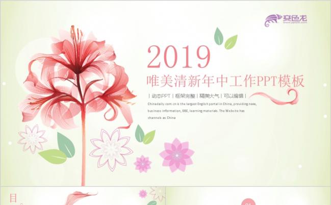 精美2019年中工作总结汇报PPT模板缩略图