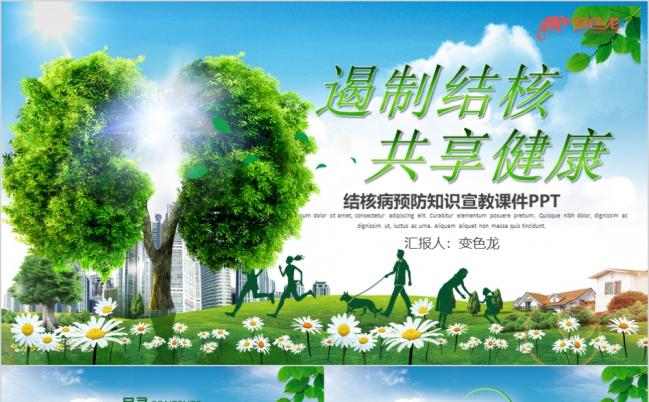 绿色清新简洁结核病预防知识宣教课件PPT课件缩略图