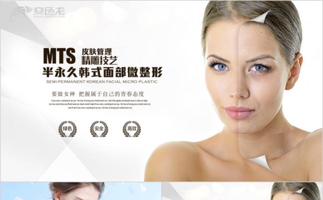 韩式风范半永久定妆美容PPT模板缩略图