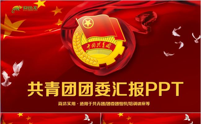 2019庄严大气共青团团委团支部年终总结汇报PPT缩略图