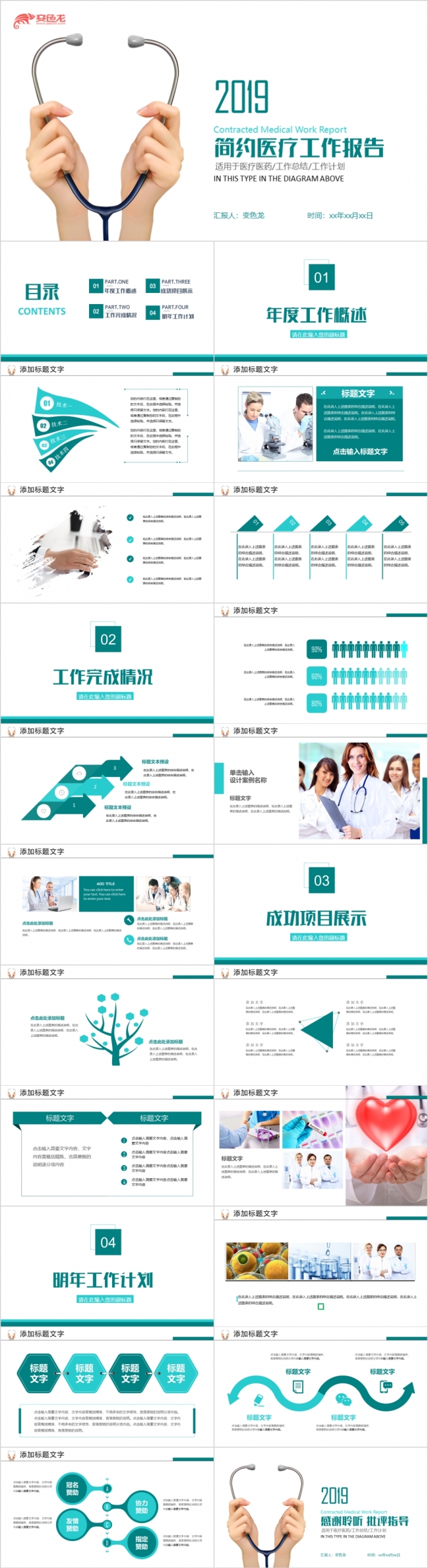 2019医学医疗报告PPT模板