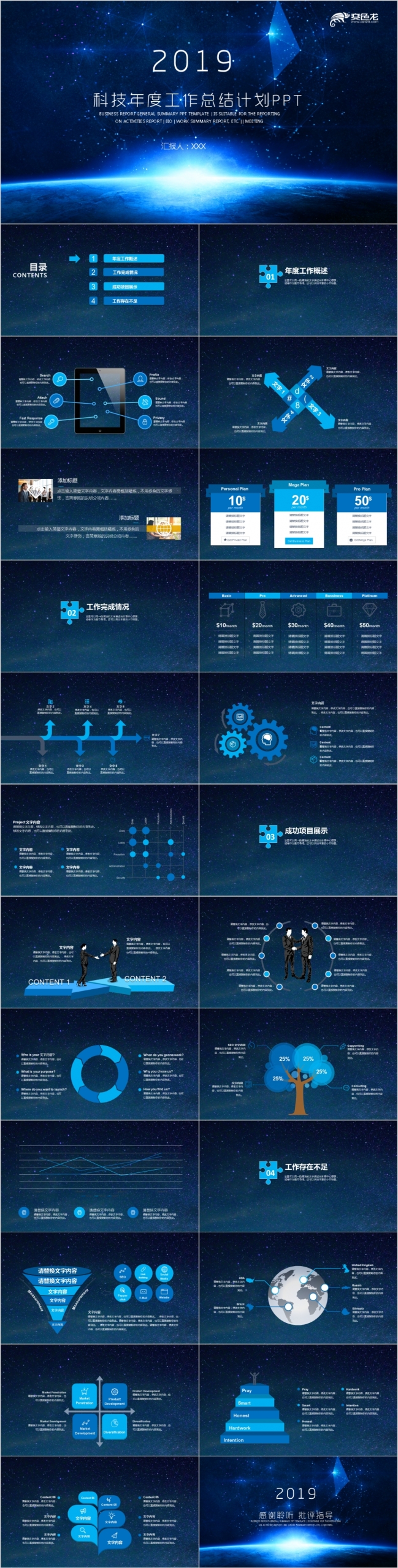  2019年度工作总结PPT模板