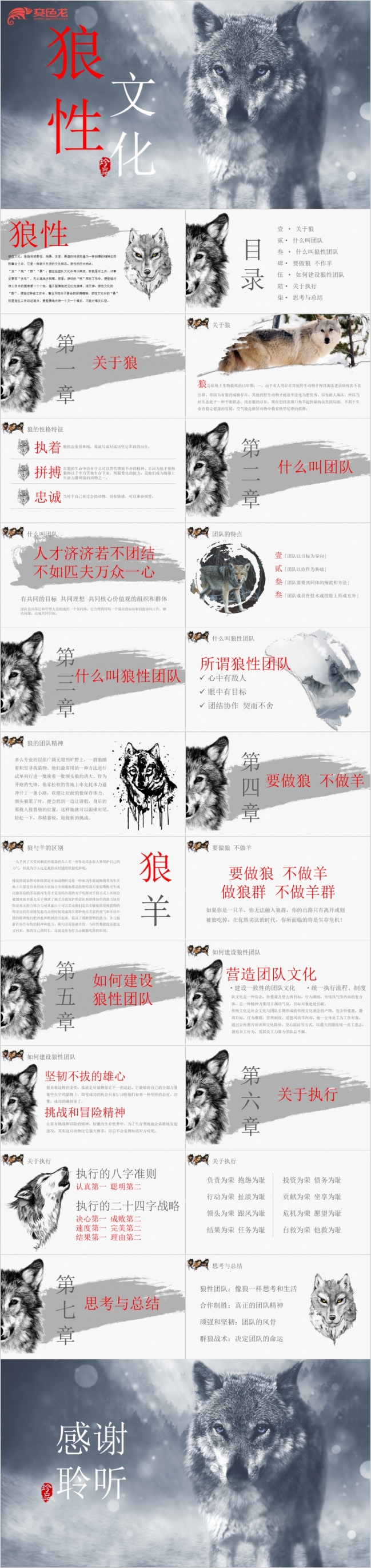 最新狼性文化商务PPT设计源文件ppt模板
