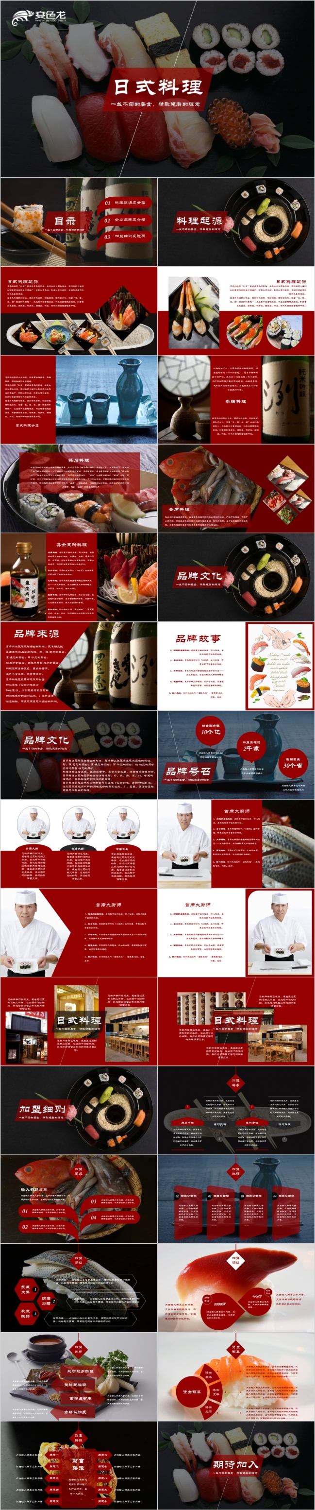 日式料理连锁加盟类PPT模板
