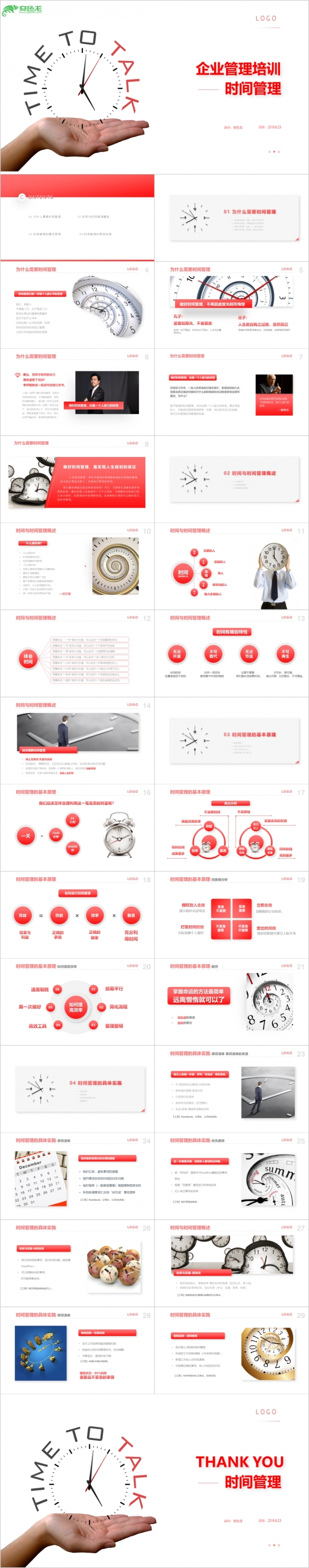 2019时间管理技巧企业培训人力资源PPT模板