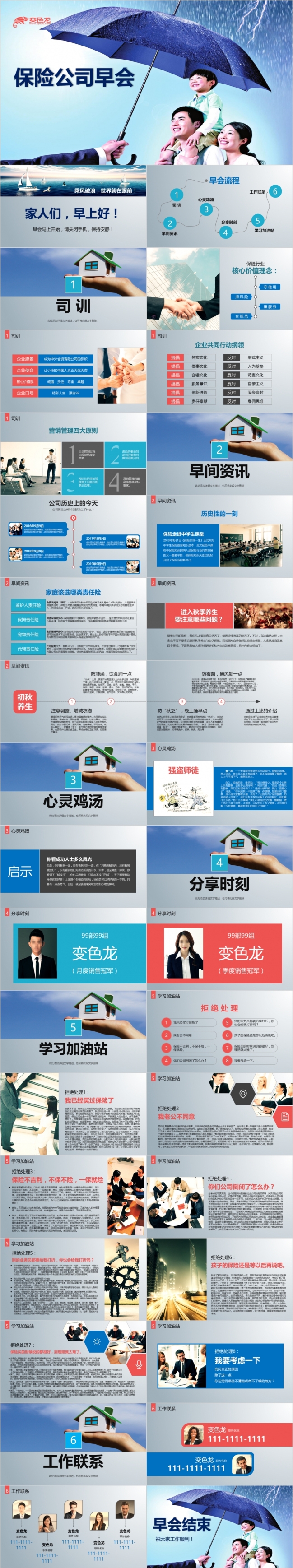 保险公司早会更多员工培训课件尽在空间专辑PPT模板