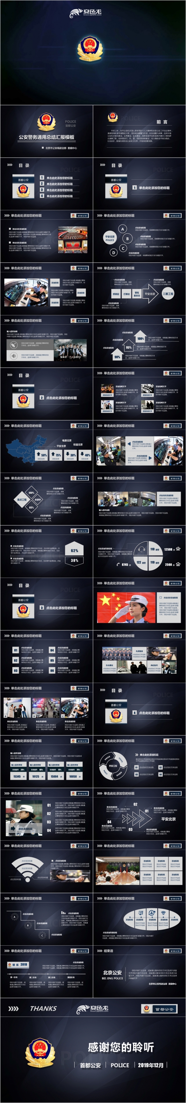 2019公安工作报告ppt模板
