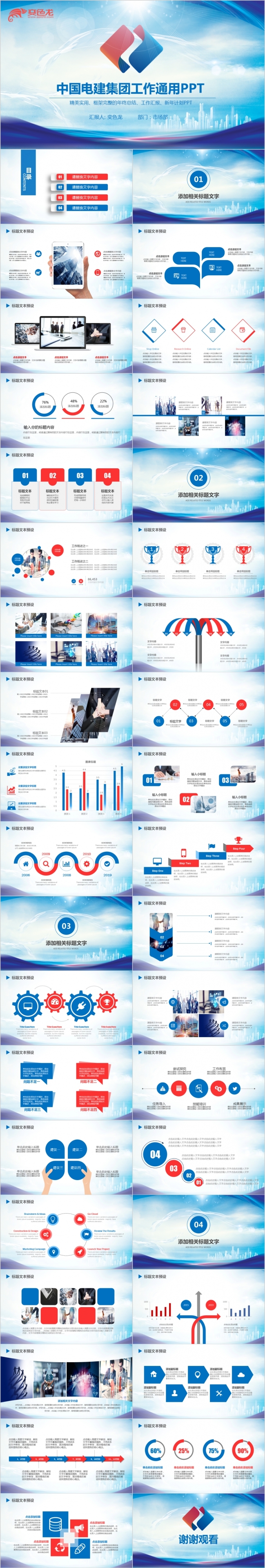 2019中国电建集团公司工作总结计划PPT
