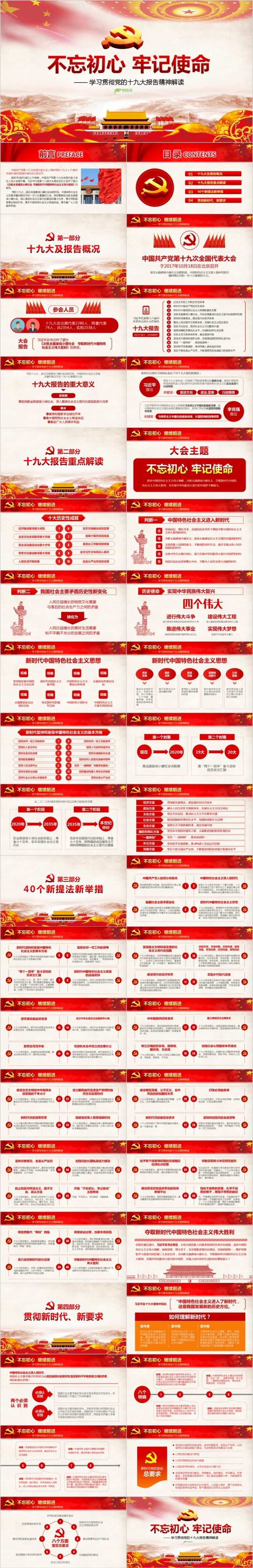 贯彻学习党的十九大精神PPT模板