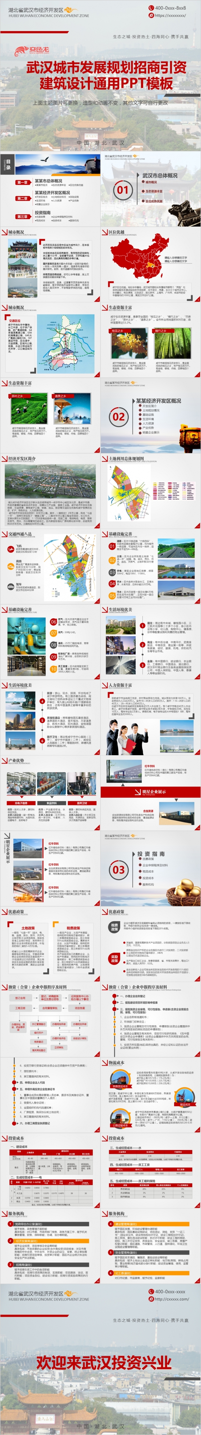 武汉城市发展规划通用ppt模板