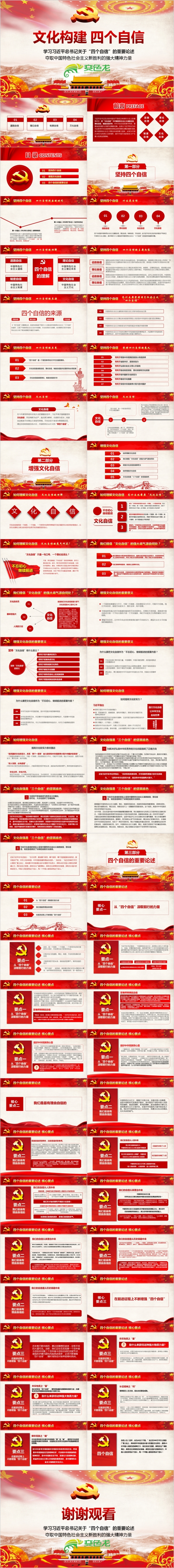 文化构建四个自信学习讲话ppt