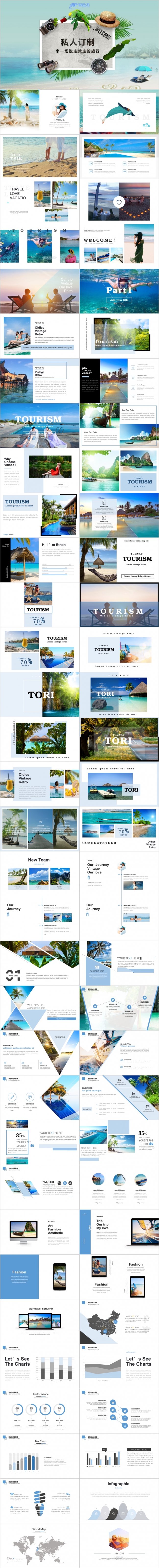 2019高端时尚旅游相片展示个人游记ppt