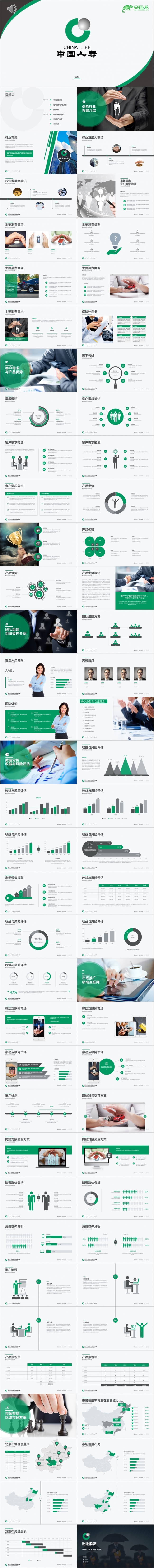 中国人寿PPT模板——工作总结汇报PPT模板