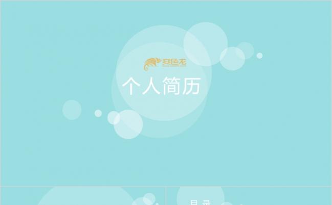 轻盈梦幻缥缈干净蓝色文艺个人简历岗位竞聘PPT模板缩略图