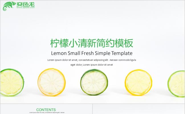 柠檬小清新极简个性个人简历PPT模版缩略图