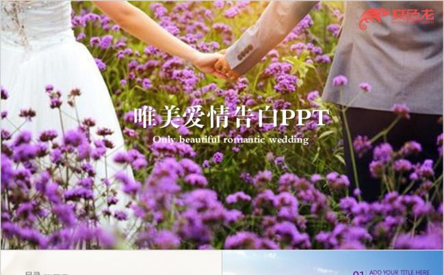 清新淡雅婚礼婚庆情人节求婚表白结婚恋爱纪念日电子相册PPT模板缩略图
