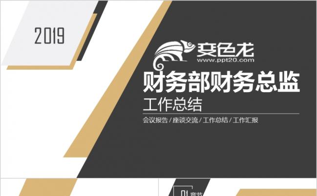 黑金色财务部总监经理财务报告工作总结计划PPT模板缩略图