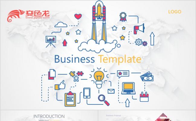 精致精美可爱线条工作总结述职报告PPT模板缩略图