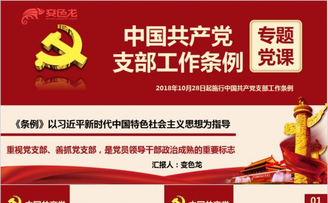 中共中央印发中国共产党支部工作条例试行全面解读PPT模板3缩略图