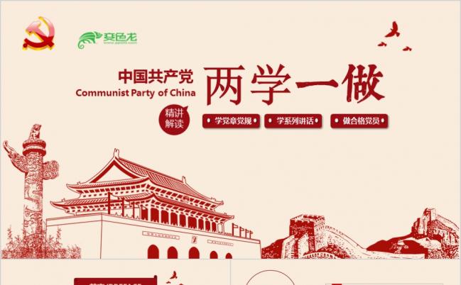 2019两学一做专题党课教育大气两会PPT缩略图