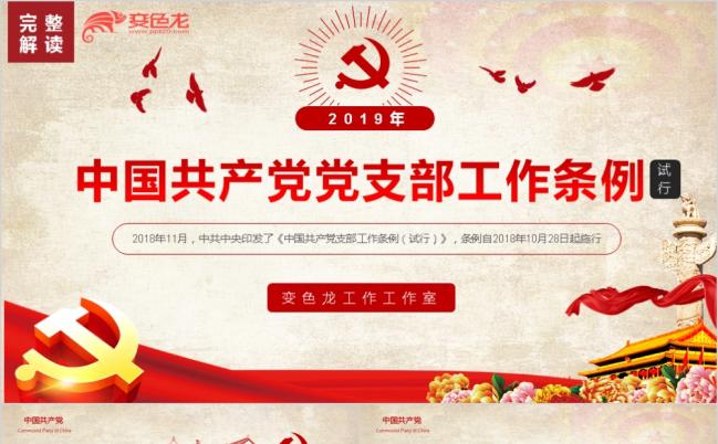 学习中国共产党支部工作条例党课PPT模板缩略图