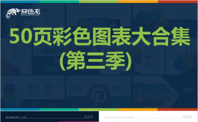 50页彩色扁平化微立体数据图表大合集第三季PPT模版缩略图