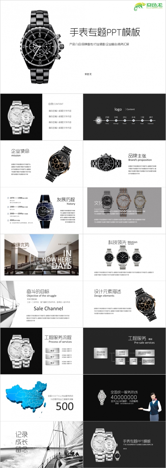 2019手表行业产品介绍品牌宣传市场调查研究汇报PPT模板