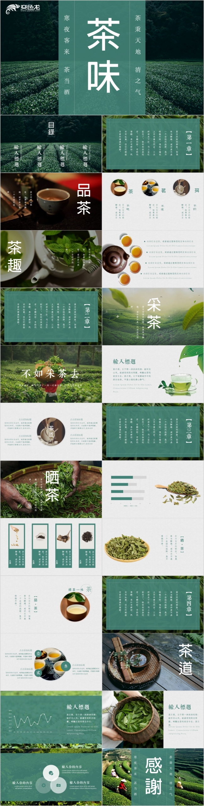 茶秉天地小清新茶叶产品介绍茶文化通用PPT模板
