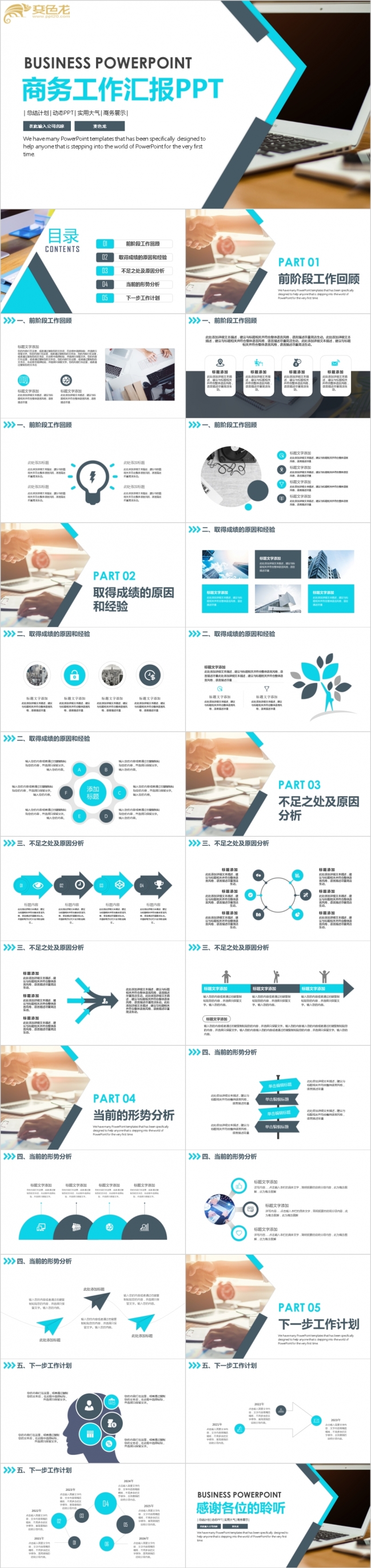 实用大气商务工作汇报PPT模版