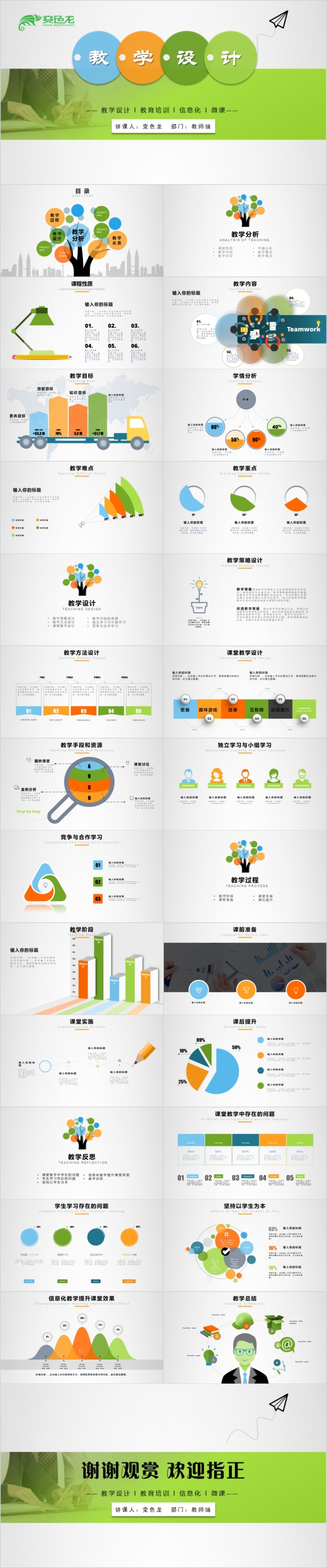 简约清新信息化教学设计PPT模版