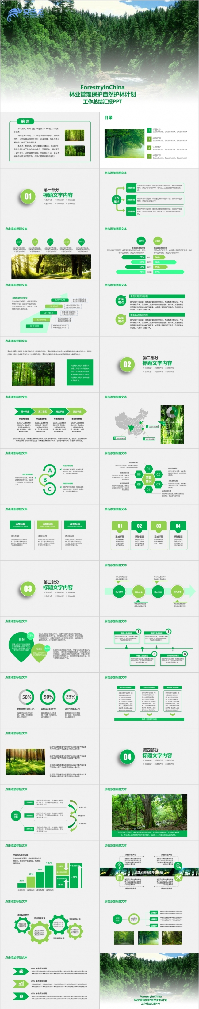 木材加工伐木林业管理PPT模板