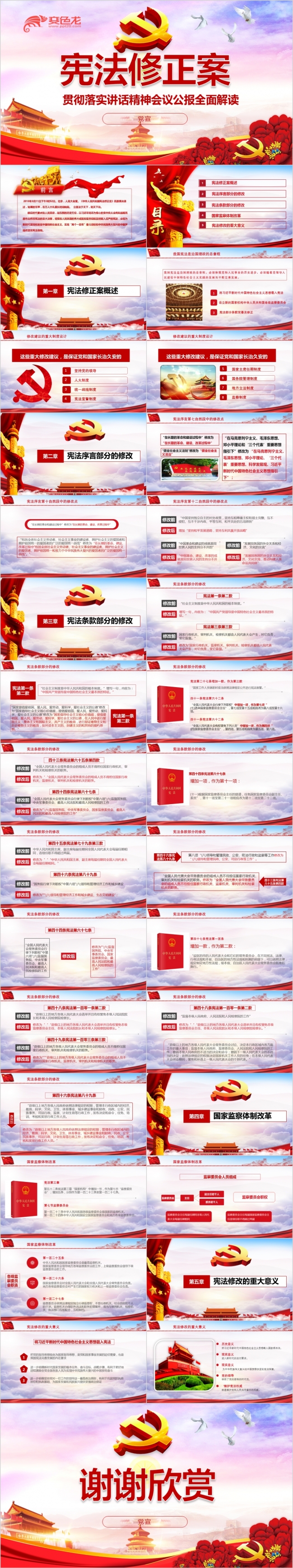 东方红宪法修正案全面解读党风课件PPT课件