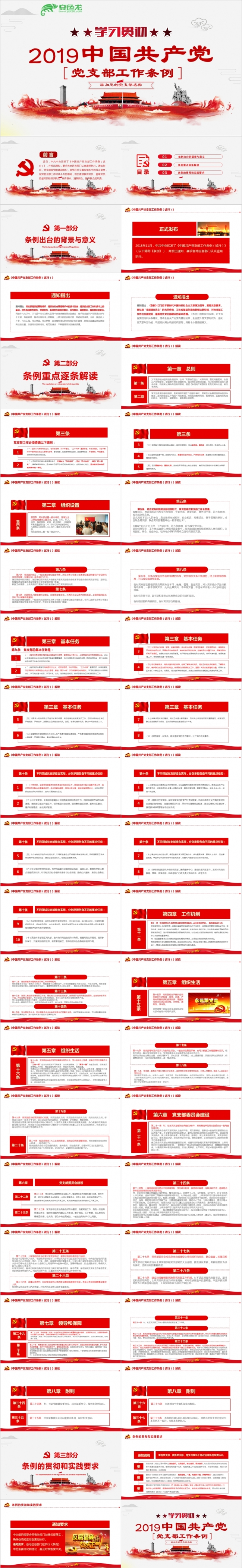 中国共产党党支部工作条例（试行）学习解读ppt模板