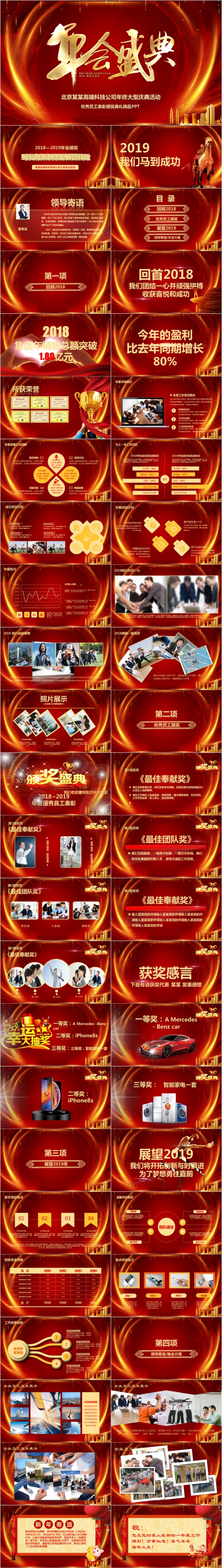 2019精品企业优秀员工表彰颁奖典礼PPT模版