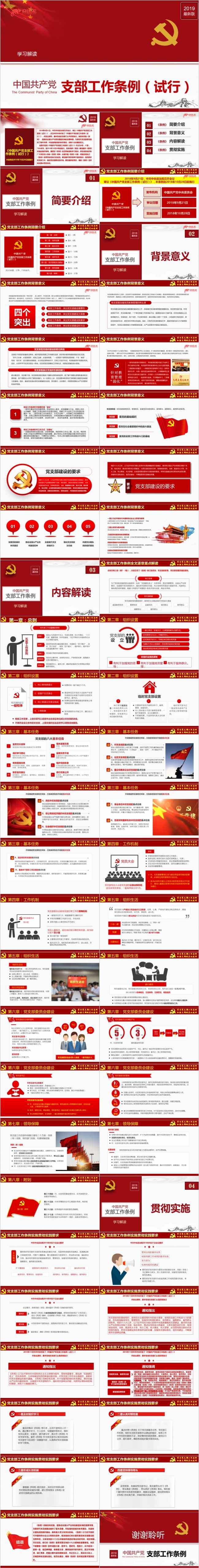中国共产党支部工作条例试行党员学习培训党课PPT模板