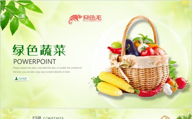 绿色有机蔬菜PPT模板缩略图
