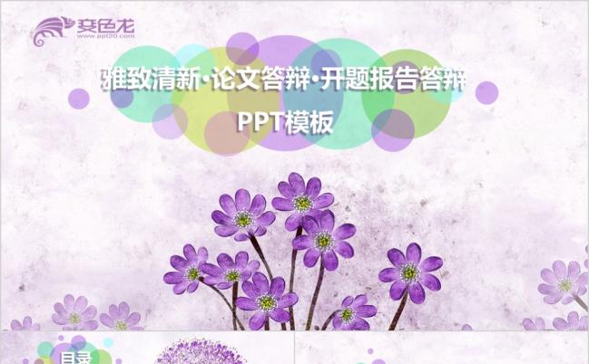 2019清新雅致素雅论文开题报告答辩完整框架模板PPT模板缩略图