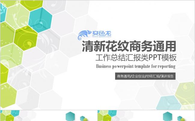 清新花纹文艺范汇报类PPT模板缩略图