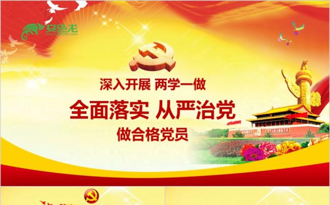 深入解读两学一做学习教育宣讲课件不忘初心演讲文稿PPT模板缩略图