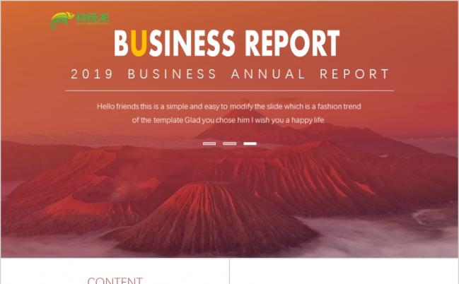 2019火山红商务汇报ppt模板全动态缩略图
